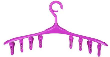 Sainwin 3 stks/partij 46.5 cm Roterende winddicht 8 clip hangers antislip plastic hanger ondergoed sokken drogen kledingrek Paars