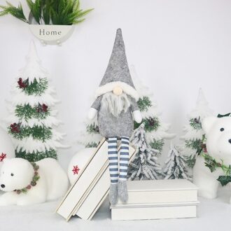 Saizhi Kerstversiering Zitten Langbenige Elf Fles Decoretion Set Jaar Festival Party Huis Kerst grijs