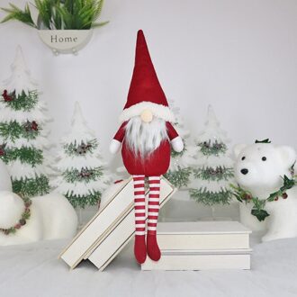 Saizhi Kerstversiering Zitten Langbenige Elf Fles Decoretion Set Jaar Festival Party Huis Kerst rood
