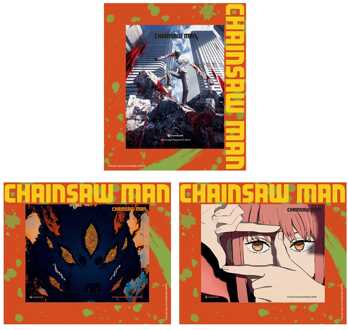 Sakami Merchandise Chainsaw Man 3D Lenticular Framed Cards 3 pack Perfect Day 17 x 13 cm