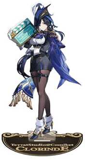 Sakami Merchandise Genshin Impact Teyvat Studio Edition Character Acryl Figure: Clorinde 18 cm