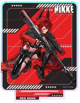 Sakami Merchandise Goddess of Victory: Nikke Crouching Series Acrylic Stand Red Hood Holographic 14 cm