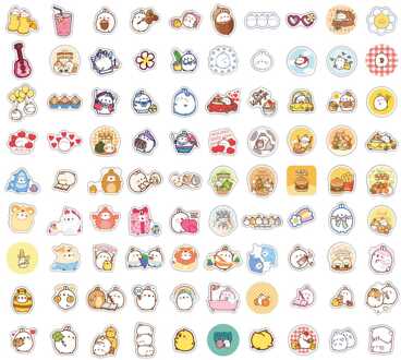Sakami Merchandise Molang Sticker Pack Sweet Moments