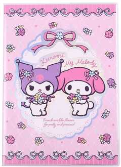 Sakami Merchandise Sanrio Notebook Kuromi & My Melody Pastel Flower Holographic Checkered