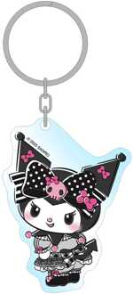 Sakami Merchandise Sanrio Pink Black Party Series Acrylic Keychain Kuromi 7 cm