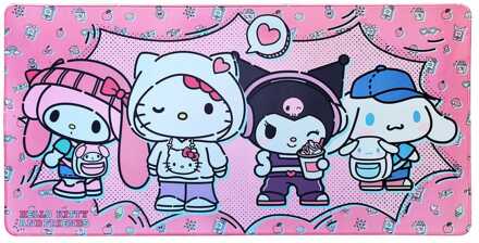 Sakami Merchandise Sanrio Pink Black Party Series XXL Mousepad Hello Kitty & Friends Pop