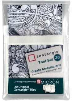 Sakura Zentangle tiles 20 delig wit