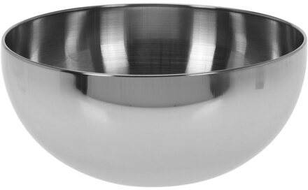 Salade schaal - RVS - diameter 24 cm - hoogte 10 cm - vaatwasserbestendig - Saladeschalen Zilverkleurig