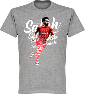 Salah Liverpool Script T-Shirt - Grijs - XXXXL