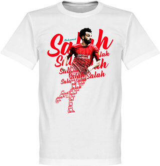 Salah Liverpool Script T-Shirt - Wit - XXL