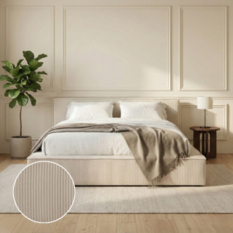 Sale: -25% | Boxspring Met Opbergruimte Amour Cosy - Crème - Dekbed-Discounter.nl Beige - 140 x 200 cm