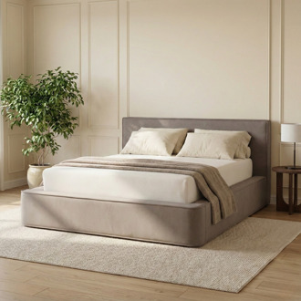 Sale: -25% | Boxspring Met Opbergruimte Amour Tranquility - Velvet - Taupe - Dekbed-Discounter.nl Antraciet - 160 x 200 cm