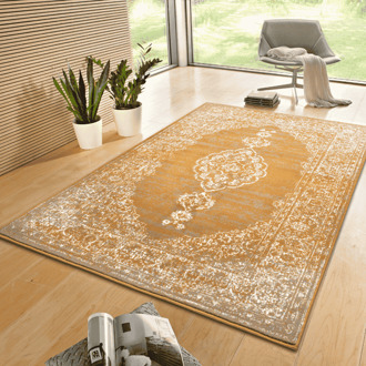 Sale: -27% | Vloerkleed Méridional - Okergeel 150x80cm - Polypropyleen - Dekbed-Discounter.nl - 80 x 150 cm