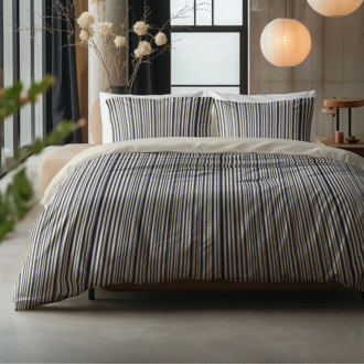 Sale: -30% | Dekbedovertrek Katoen - Blue Regatta - Tweepersoons (200x200 Cm) - Katoen - - Sleeptime Pure - Dekbed-Discounter.nl