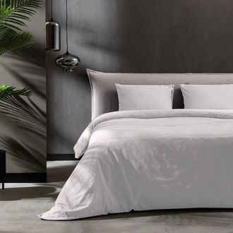 Sale: -30% | Dekbedovertrek Katoen Flanel - Uni - Eenpersoons (140x200 Cm) - Lichtgrijs Katoen Flanel - Effen - Fresh And Co - Dekbed-Discounter.nl - 140 x 200/220 cm