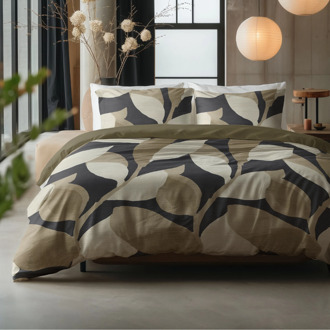 Sale: -30% | Dekbedovertrek Katoen - Graphic Garden - Tweepersoons (200x200 Cm) - Katoen - - Sleeptime Pure - Dekbed-Discounter.nl