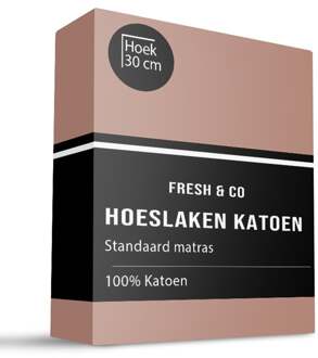 Sale: -30% | Hoeslaken - Katoen - 180x200cm - Terra - Fresh And Co - Dekbed-Discounter.nl