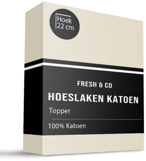 Sale: -30% | Topper Hoeslaken - Katoen - Creme - 90x210cm - Creme - Fresh And Co - Dekbed-Discounter.nl
