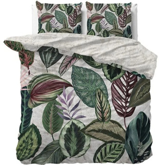 Sale: -33% | Dekbedovertrek Katoen-Satijn - Adriana - Tweepersoons (200x200 Cm) - Meerkleurig Katoen-satijn - Natuur - Manilla - Dekbed-Discounter.nl