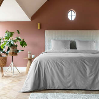 Sale: -34% | Dekbedovertrek Egyptisch Katoen - Uni - Grijs - Tweepersoons (200x240 Cm) - Grijs Egyptisch Katoen Katoen - Hotel Luxe - Presence - Dekbed-Discounter.nl