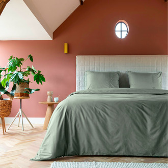 Sale: -34% | Dekbedovertrek Egyptisch Katoen - Uni - Truffel - Tweepersoons (200x240 Cm) - Groen Egyptisch Katoen Katoen - Hotel Luxe - Presence - Dekbed-Discounter.nl