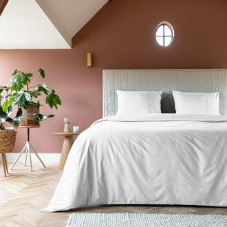 Sale: -34% | Dekbedovertrek Egyptisch Katoen - Uni - Wit - Tweepersoons (200x240 Cm) - Wit Egyptisch Katoen Katoen - Hotel Luxe - Presence - Dekbed-Discounter.nl