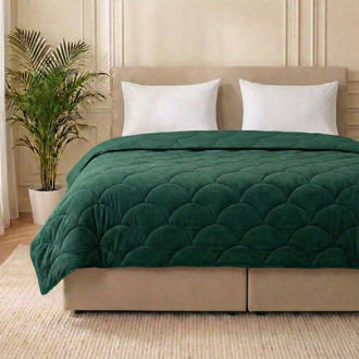 Sale: -40% | Wasbaar Easy Dekbed Zonder Overtrek - Zonder Overtrek Velvet Donkergroen - Exclusief Kussensloop - 240x200 Cm (Lits-Jumeaux) - Zydante - Dekbed-Discounter.nl