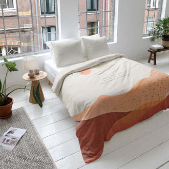 Sale: -50% | Dekbedovertrek Katoen-Satijn - Beautiful Mind - Tweepersoons (200x200 Cm) - Meerkleurig Katoen-satijn - Landschap - Fresh And Co - Dekbed-Discounter.nl