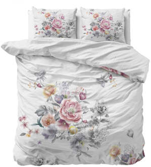 Sale: -60% | Dekbedovertrek Isabeau - Wit - Lits-Jumeaux (240x220 Cm) - Wit Microvezel - - Sleeptime Essentials - Dekbed-Discounter.nl