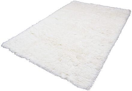SALE Hoogpolig fluffy vloerkleed gemaakt van wol uit Nieuw-Zeeland. Showroom model 230cm x 160cm Wit#FFFFFF