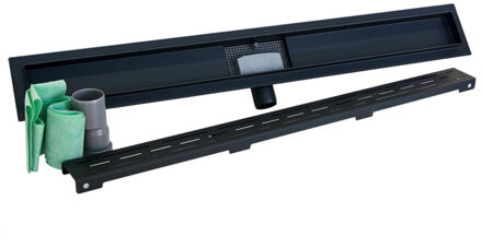 Salenzi Douchegoot Sanilux 100 cm Mat Zwart met Sifon OP=OP