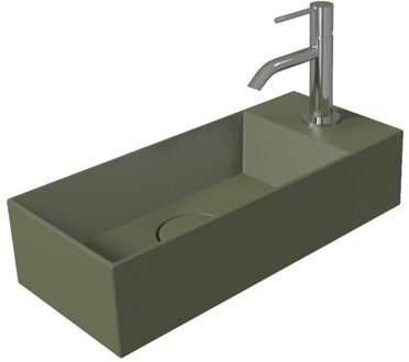 Salenzi Fontein Salenzi Spy 45x20cm Mat Legergroen met Clickwaste