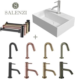 Salenzi Fonteinset Spy 40x30 cm Glans Wit - spy4030setgwit