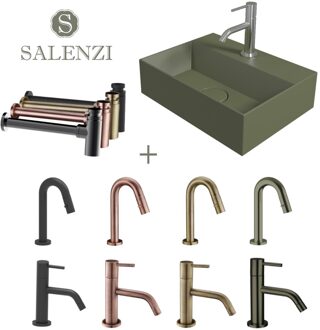 Salenzi Fonteinset Spy 40x30 cm Mat Legergroen - spy4030setmg