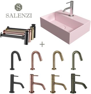 Salenzi Fonteinset Spy 40x30 cm Mat Roze - spy4030setmroze