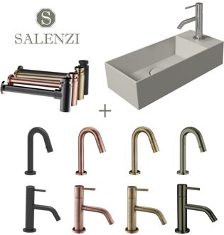 Salenzi Fonteinset Spy 45x20 cm Mat Grijs - spy4520setmgrijs