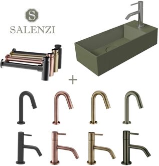 Salenzi Fonteinset Spy 45x20 cm Mat Legergroen - spy4520setmg