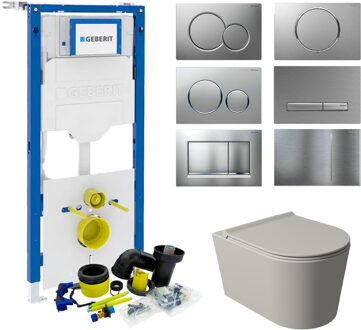 Salenzi Geberit UP320 Toiletset Set53 Wandcloset Salenzi Civita Mat Grijs Sigma Drukplaat Verschillende kleuren