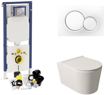 Salenzi Geberit UP720 Toiletset Wandcloset Salenzi Civita Mat Wit met Sigma 01 Drukplaat