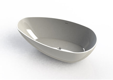 Salenzi Vrijstaand Ligbad Salenzi Unica 170x86x54 cm Solid Cast Glans Wit Wit Chroom