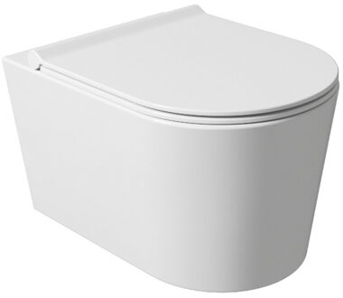 Salenzi Wandcloset Salenzi Civita 50x35x36.5cm Keramiek Rimless Mat Wit (excl. zitting)