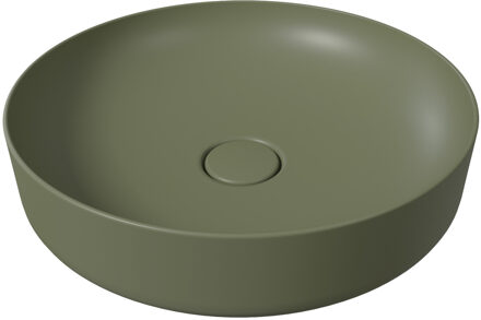 Salenzi Waskom Salenzi Form Opbouw Rond 45x12cm Mat Legergroen met Clickwaste