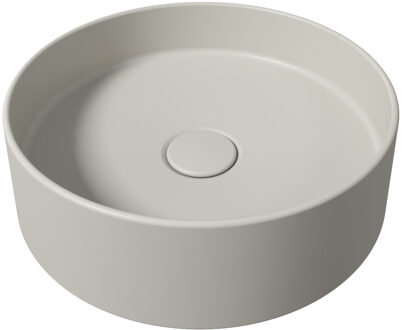 Salenzi Waskom Salenzi Hide Circle Opbouw Rond 40x12cm Mat Grijs met Clickwaste