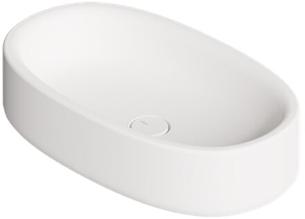 Salenzi Waskom Salenzi Idilla 60 cm Ovaal Mat Wit (incl. plug) Bruin