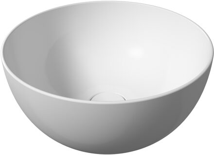 Salenzi Waskom Salenzi Unica Opbouw Rond 40x20cm Mat Wit met Clickwaste