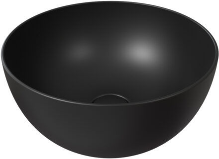Salenzi Waskom Salenzi Unica Opbouw Rond 40x20cm Mat Zwart met Clickwaste