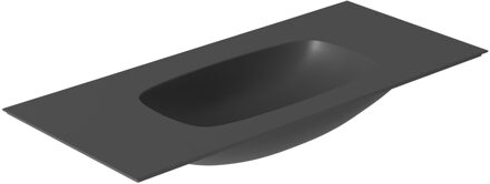 Salenzi Wastafel Salenzi Nur 102x46 cm Keramiek Mat Zwart zonder kraangat (incl. bijpassende afvoerplug)