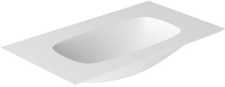 Salenzi Wastafel Salenzi Nur 82x46 cm Keramiek Mat Wit zonder kraangat (incl. bijpassende afvoerplug) Mat wit