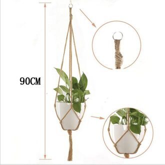Sales 100% Handgemaakte Macrame Plant Hanger Bloem/Pot Hanger Voor Muur Decor Binnenplaats Tuin Planter Opknoping Mand 90cm