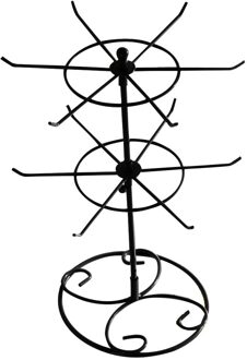 Sales! 2-Tier Roterende Sieraden Staan Rack Oorbellen Ketting Ring Display Organizer Holder zwart